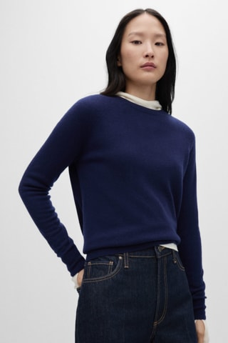 Pull-over 100 % laine - Bleu marine