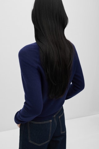 Pull-over 100 % laine - Bleu marine