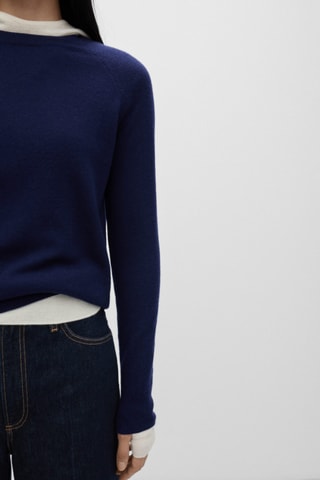Pull-over 100 % laine - Bleu marine