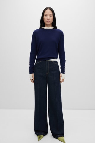 Pull-over 100 % laine - Bleu marine
