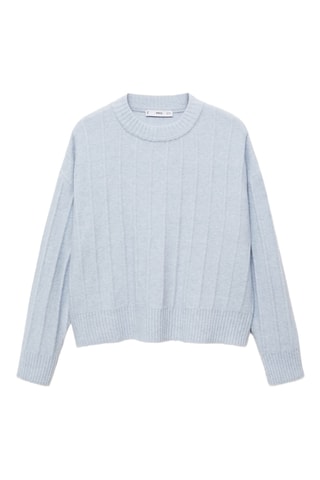 Pull-over maille col montant - Bleu clair