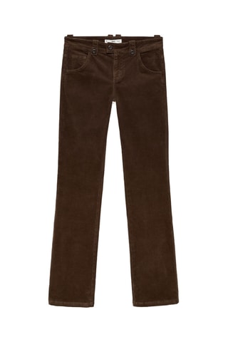 Pantalon évasé velours côtelé - Marron