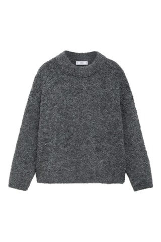 Pull-over maille coton lin col rond - Anthracite