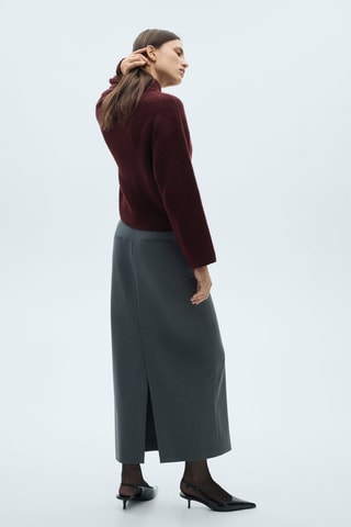 Pull-over maille col roulé - Bordeaux