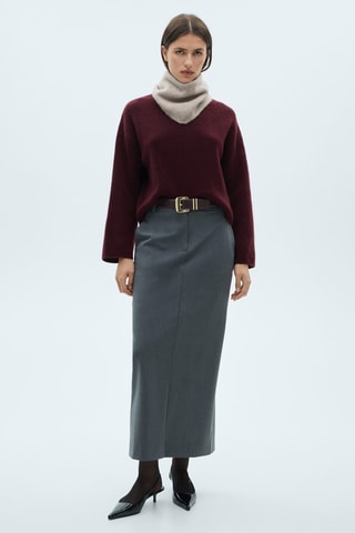Pull-over maille col roulé - Bordeaux