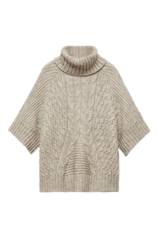 Pull-over torsades manches courtes - Sable