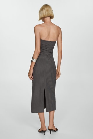Robe bustier rayures tennis - Gris