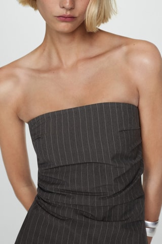 Robe bustier rayures tennis - Gris