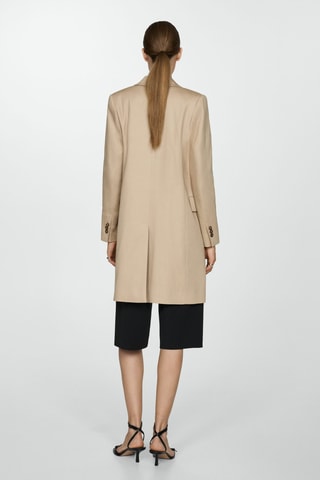 Manteau droit 100 % coton - Beige