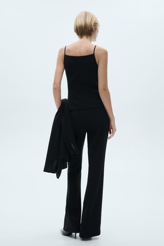 Gilet emmanchures américaines boutons - Noir