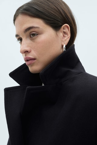 Manteau en laine à double boutonnage - Bleu marine