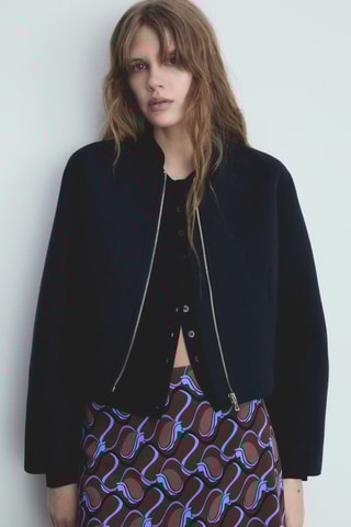 Veste bomber fermeture éclair - Bleu marine