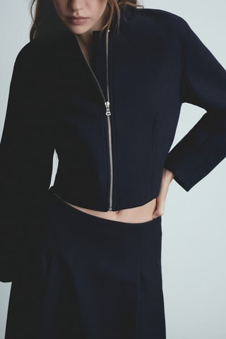 Veste bomber fermeture éclair - Bleu marine
