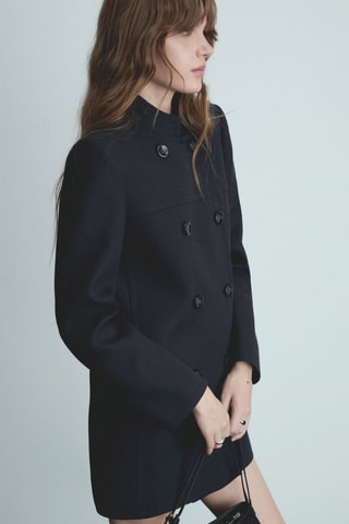 Manteau à double boutonnage - Bleu marine