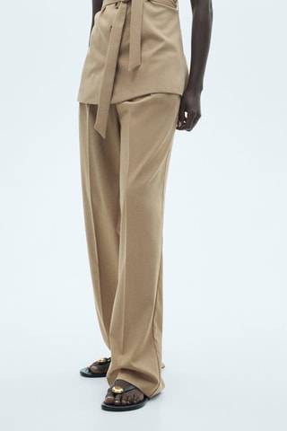Pantalon droit pinces - Beige