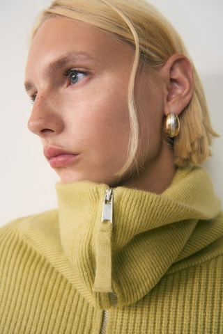 Pull-over col fermeture éclair - Olive