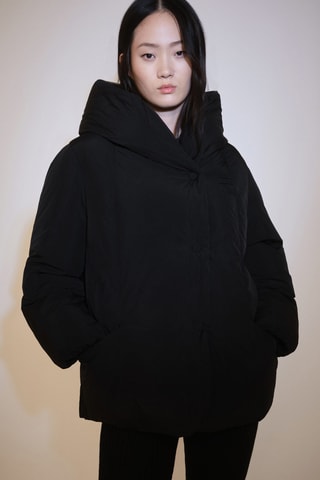 Anorak matelassé capuche - Noir