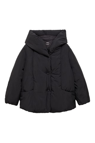 Anorak matelassé capuche - Noir