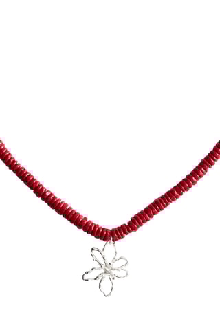 Collier coquillages pendentif - Rouge