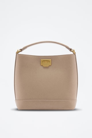 Mini sac cabas détail métallique - Marron clair