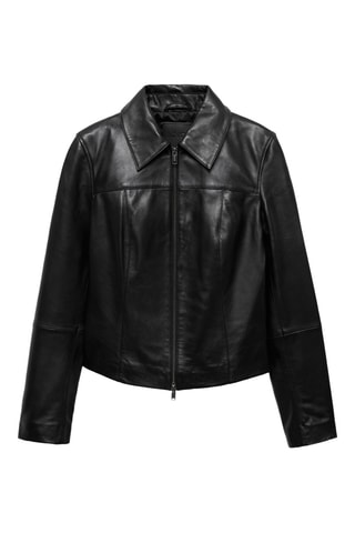 Veste cuir fermeture éclair - Noir