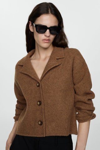 Veste maille boutons - Marron