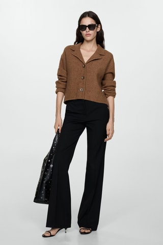 Veste maille boutons - Marron