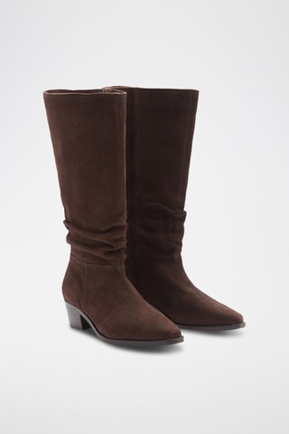 Bottes hautes cuir - Café