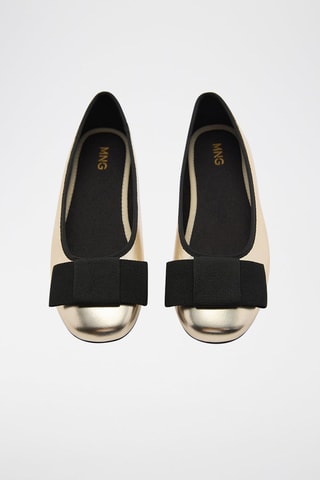 Ballerines métallisées noeud - Doré
