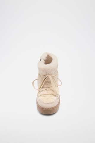 Bottines en cuir et fourrure - Sable