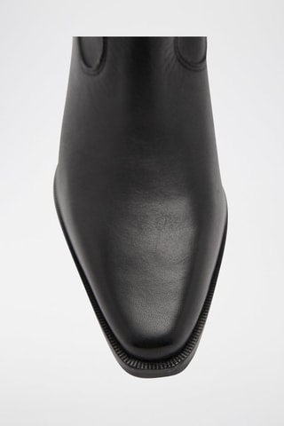 Bottines cuir cowboy - Noir