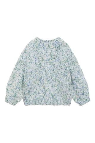 Pull-over bicolore maille - Vert d'eau