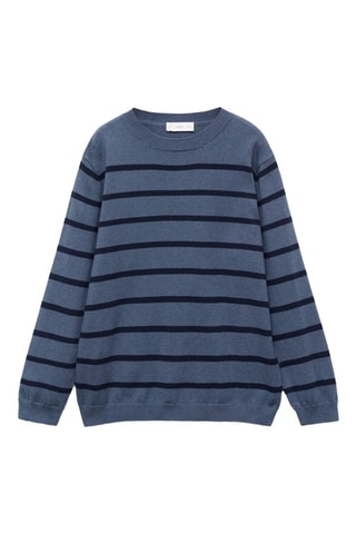Pull-over en maille à rayures - Bleu