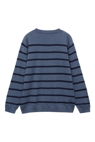 Pull-over en maille à rayures - Bleu