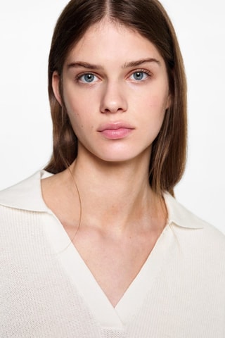 Pull-over en maille à rayures - Blanc cassé