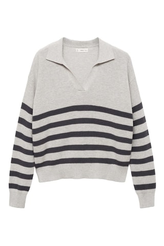 Pull-over en maille à rayures - Gris