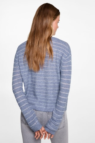 Pull-over à rayures lurex - Bleu