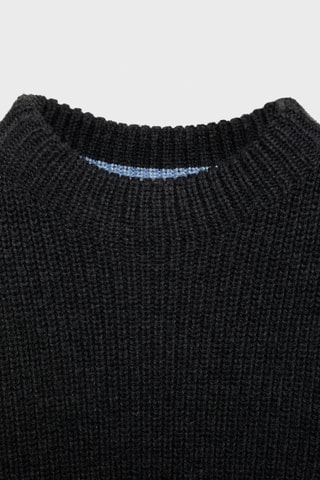 Gilet maille bas contrastant - Anthracite