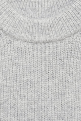 Gilet maille côtelée - Gris chiné