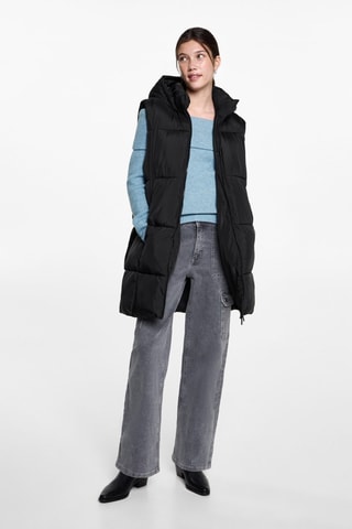 Gilet matelassé à capuche - Noir