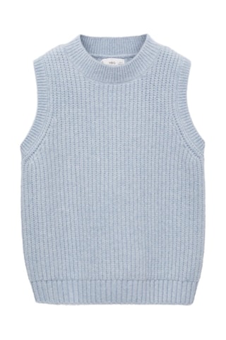 Gilet maille côtelée - Ciel