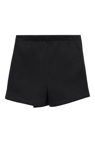 Jupe-culotte en coton - Noir