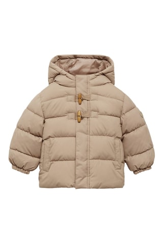 Anorak matelassée imitation mouton retourné - Beige