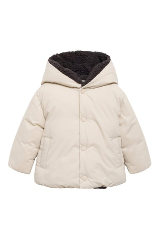 Anorak matelassée imitation mouton retourné - Gris