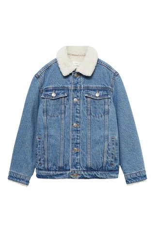 Veste jean imitation mouton retourné - Bleu