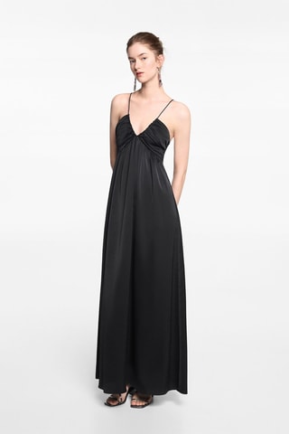 Robe longue plissée - Noir