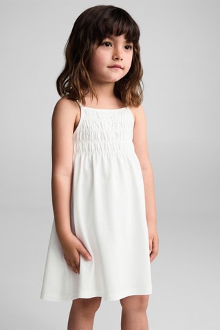 Robe à détails froncés - Blanc cassé