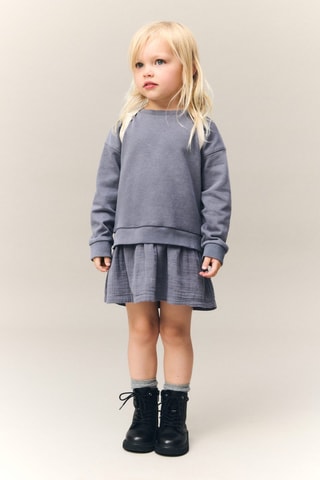 Robe sweat-shirt coton - Indigo