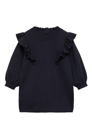 Robe maille volant - Bleu marine