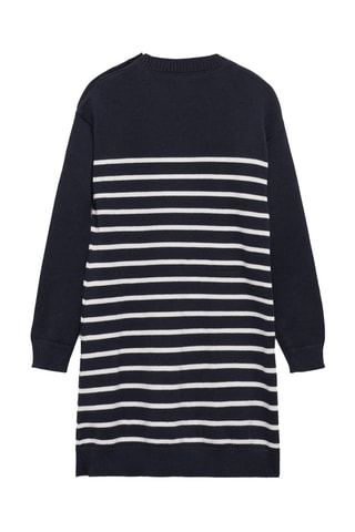 Robe en maille à rayures - Bleu marine